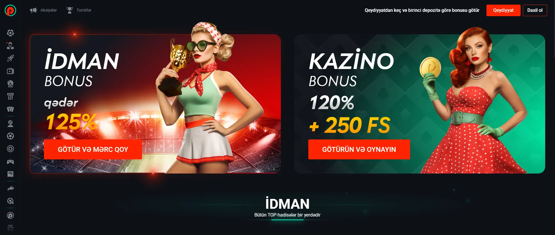 Pin Up kazinosunda təqdim olunan bonuslar və aksiyalar
